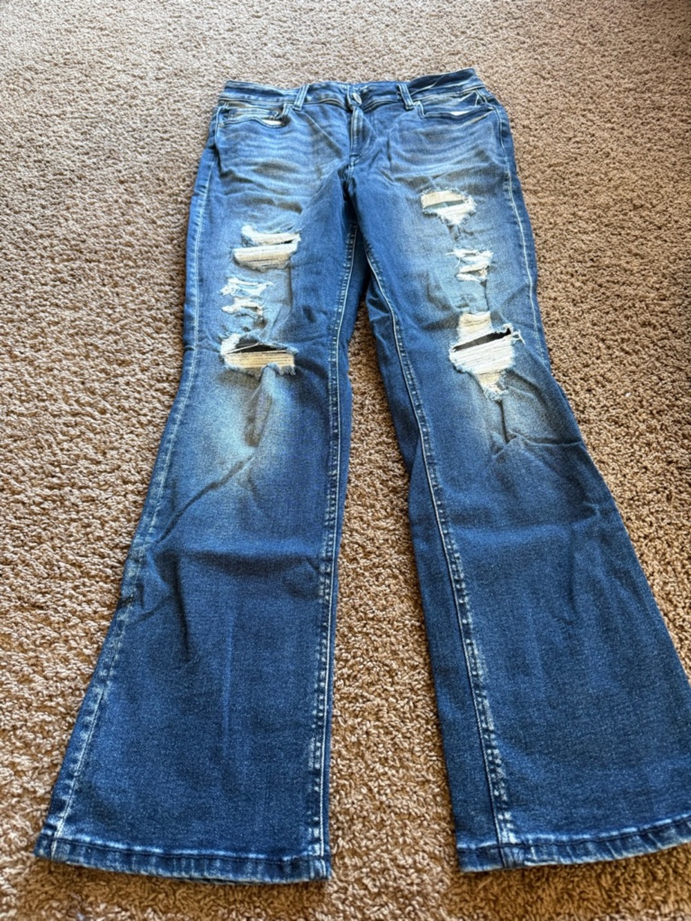 Maurices Distressed Flare Jeans - Blue